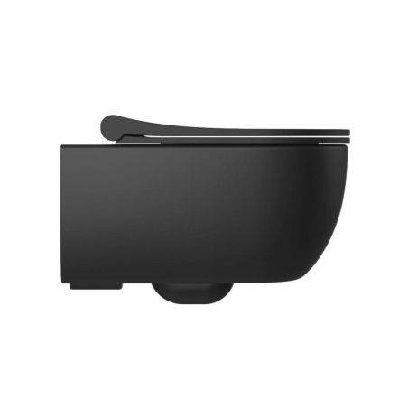 WC-Deckel Michael in Mattschwarz, Slim Modell mit Soft-Close