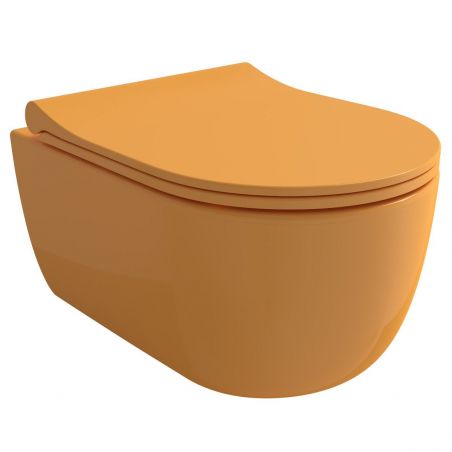 WC-Deckel Michael in Mandarinenorange, Slim Modell mit Soft-Close
