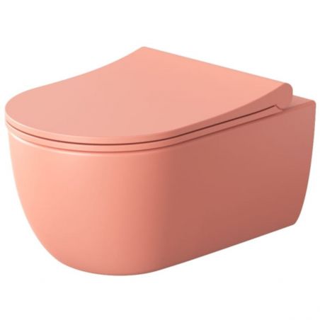 WC-Deckel Michael in Lachsrosa, Slim Modell mit Soft-Close