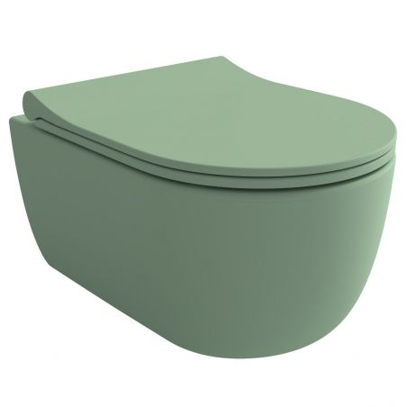 WC-Deckel Michael in Mintgrün, Slim Modell mit Soft-Close