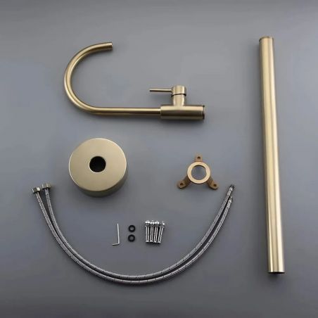 Waschbeckenarmatur Kristof, freistehende Montage, Mattgold, Höhe 110 cm, Royalty Line by Ego