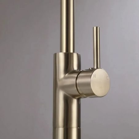 Waschbeckenarmatur Kristof, freistehende Montage, Mattgold, Höhe 110 cm, Royalty Line by Ego