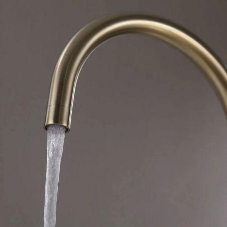 Waschbeckenarmatur Kristof, freistehende Montage, Mattgold, Höhe 110 cm, Royalty Line by Ego