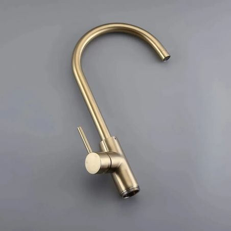 Waschbeckenarmatur Kristof, freistehende Montage, Mattgold, Höhe 110 cm, Royalty Line by Ego