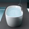 Badewanne EGO 605, freistehend, 170 cm, integrierte Armatur mit verchromtem Finish, thermoaktives Sanitäracryl, Weiß