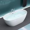 Badewanne EGO 605, freistehend, 170 cm, integrierte Armatur mit verchromtem Finish, thermoaktives Sanitäracryl, Weiß