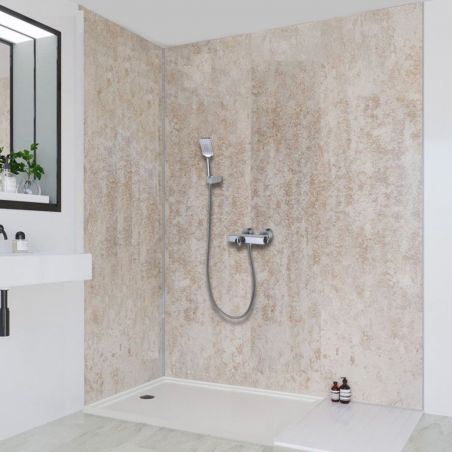 Dusch- und Badewannenarmatur Delta mit Thermostat, Chrom, Wandmontage, inklusive Handbrause