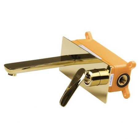 Waschbeckenarmatur Brandi, glänzend Gold, Unterputzmontage