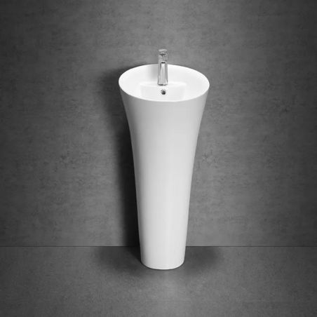 Standwaschbecken EGO David, Weiß, 45x87 cm, mit Hahnloch, Bodenmontage, Sanitärkeramik