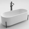 Badewanne Atlanta, Coroian-Verbundstoff, glänzend Weiß, 170 cm, Wärmedämmung, freistehend