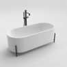 Badewanne Atlanta, Coroian-Verbundstoff, glänzend Weiß, 170 cm, Wärmedämmung, freistehend
