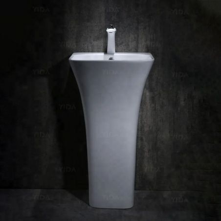 Standwaschbecken Novia, Weiß, 45x43x84 cm, mit Hahnloch, Bodenmontage, Sanitärkeramik