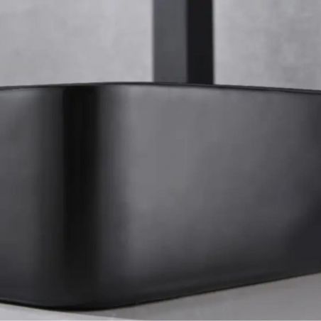 Waschbecken Maura, Mattschwarz, Sanitärkeramik, 61x35 Aufsatzmontage