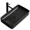Waschbecken Maura, Mattschwarz, Sanitärkeramik, 61x35 Aufsatzmontage