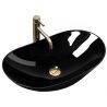 Waschbecken Luigi, Schwarz, Sanitärkeramik, 52x32 Aufsatzmontage