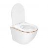 Wandhängendes WC, Weiß Gold Line, Rimless, 49x36 cm, Duroplast-Deckel, Sanitärkeramik, Ben