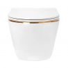 Wandhängendes WC, Weiß Gold Line, Rimless, 49x36 cm, Duroplast-Deckel, Sanitärkeramik, Ben