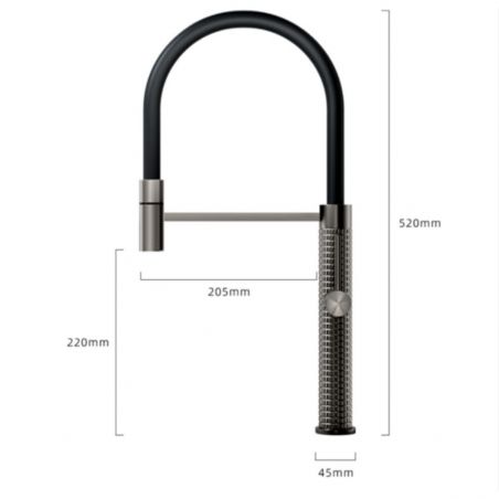 Küchenarmatur Filip, flexiblem Auslauf und ausziehbarer Brause, Höhe 52 cm, Chrom