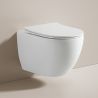 Wandhängendes WC, Weiß, Rimless, 49x37 cm, Duroplast-Deckel, Sanitärkeramik, Ben