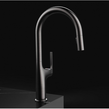 Küchenarmatur, Touch-Sensor und ausziehbare Brause, 3 Strahlarten, 360 Grad schwenkbarer Auslauf, Schwarz, Ricardo