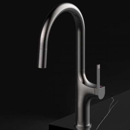 Küchenarmatur, Touch-Sensor und ausziehbare Brause, 3 Strahlarten, 360 Grad schwenkbarer Auslauf, Schwarz, Ricardo
