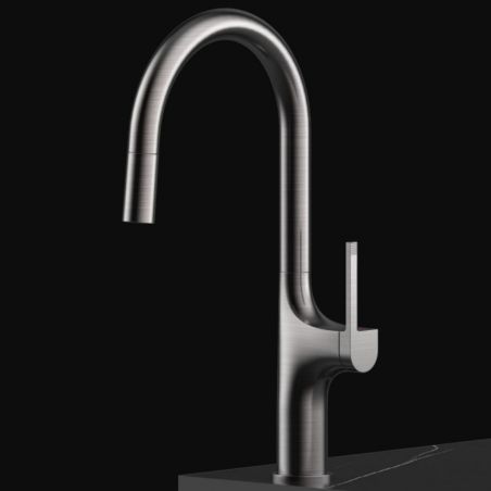 Küchenarmatur, Touch-Sensor und ausziehbare Brause, 3 Strahlarten, 360 Grad schwenkbarer Auslauf, Schwarz, Ricardo