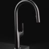 Küchenarmatur, Touch-Sensor und ausziehbare Brause, 3 Strahlarten, 360 Grad schwenkbarer Auslauf, Schwarz, Ricardo