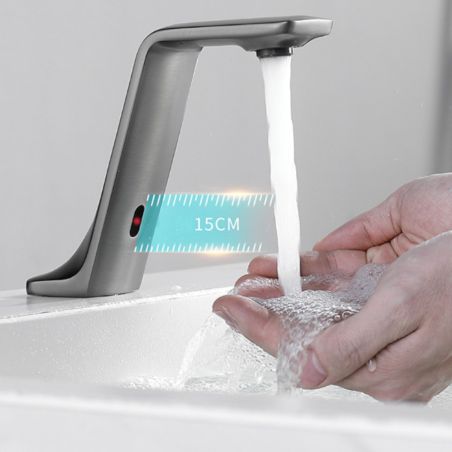 Waschbeckenarmatur Pepe mit Sensor, Schwarz, Waschbeckenmontage, Batteriebetrieb