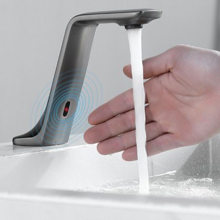 Waschbeckenarmatur Pepe mit Sensor, Schwarz, Waschbeckenmontage, Batteriebetrieb