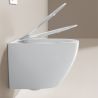 Wandhängendes WC, Weiß, Rimless, 49x37 cm, Duroplast-Deckel, Sanitärkeramik, Ben