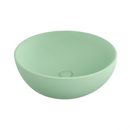 Waschbecken, Durchmesser 45 cm, Mintgrün Matt, Power Colour, Aufsatzmontage, Sanitärkeramik, Molis