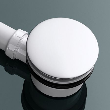 Ablaufsiphon für Duschwannen, universal, flexibler Schlauch, Chromdeckel, AL 01