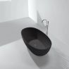 Badewanne Lulu, Coroian-Verbundstoff, Mattschwarz, 170 oder 180 cm, Wärmedämmung, freistehend