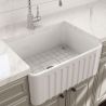 Küchenspüle, dekorative Frontblende, Farmhouse-Stil, Material FireClay, 61x45 cm, Weiß, Royalty Line by Ego, Greco