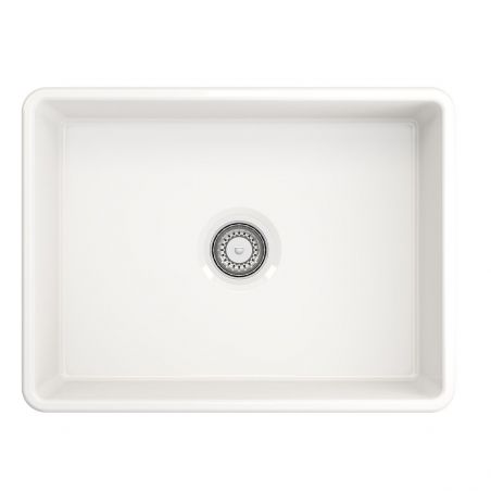 Küchenspüle, Frontschürze, offen, Farmhouse-Stil, Material Fireclay, 61x45 cm, Weiß, Royalty Line by Ego, Etna