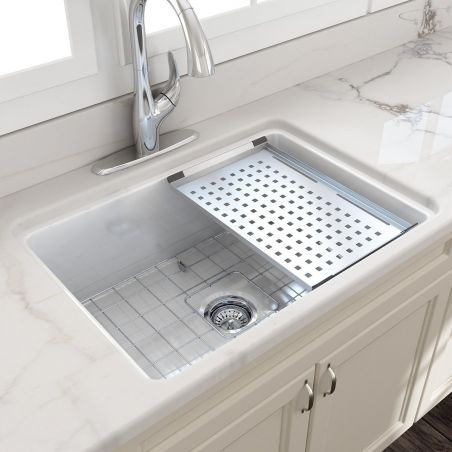 Küchenspüle, Material Fireclay, Farmhouse-Stil, Einbau, 68x48 cm, Weiß, Royalty Line by Ego, Nazario