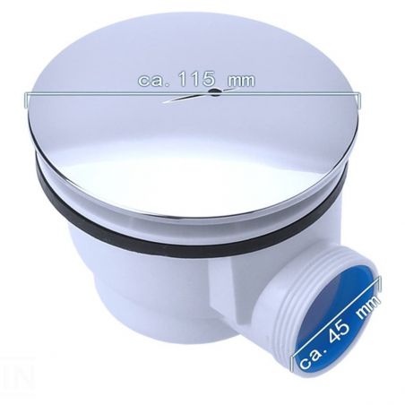 Ablaufsiphon für Duschwannen, universal, flexibler Schlauch, Chromdeckel, AL 01