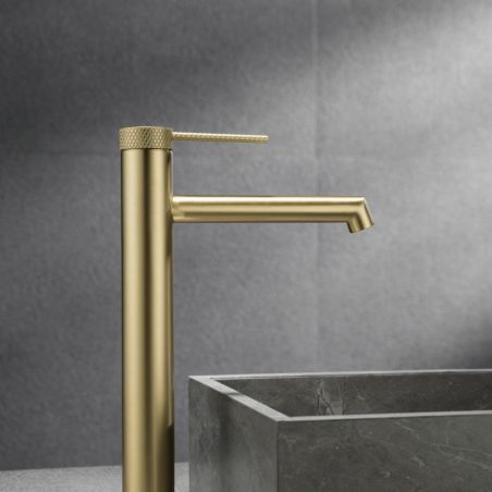 Waschbeckenarmatur, Mattgold, Aufsatzmontage, Höhe 31, Apolo