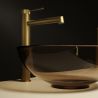 Waschbeckenarmatur, Mattgold, Aufsatzmontage, Höhe 31, Apolo