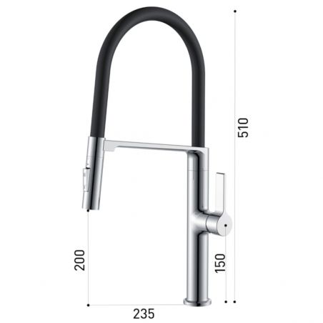Küchenarmatur, magnetische Halterung, ausziehbare Brause, 2 Strahlarten, flexible Armatur, Chrom, Mira
