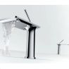 Waschbeckenarmatur, Wasserfall-Design, mit Perlator, Chrom, Aufsatzmontage, Höhe 26 cm, Dion