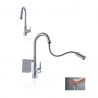 Küchenarmatur, inkl. Halterung, ausziehbare Brause , 2 Strahlarten, flexibler und 360° schwenkbarer Auslauf, Chrom, Tomis