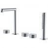 Badewannenarmatur, Chrom, 5-Loch-Montage, mit Perlator, Badewannenmontage, Apolo