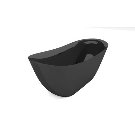 Badewanne Kevin, Sanitäracryl, glänzend Schwarz, 160 oder 170 cm, Wärmeisolierung, freistehend