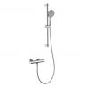 Duschsystem, Vernet-Thermostat, Handbrause mit 3 Düsen, Schiebestange, Chrom, Pilos