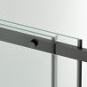 Duschkabine, fester Wand und Schiebetür, 8 mm Sicherheitsglas, Maße 80-90 x 120-140 cm, mattschwarzes Profil, Giorgio