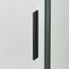 Duschkabine, fester Wand und Schiebetür, 8 mm Sicherheitsglas, Maße 80-90 x 120-140 cm, mattschwarzes Profil, Giorgio