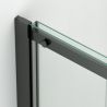 Duschkabine, fester Wand und Schiebetür, 8 mm Sicherheitsglas, Maße 80-90 x 120-140 cm, mattschwarzes Profil, Giorgio