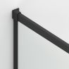 Duschkabine, fester Wand und Schiebetür, 6 mm Sicherheitsglas, 70–90 x 100–180 cm, Profil und Griff in Mattschwarz, Hanes