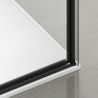 Duschkabine, fester Wand und Schiebetür, 6 mm Sicherheitsglas, 70–90 x 100–180 cm, Profil und Griff in Mattschwarz, Hanes